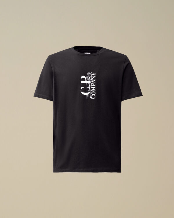 c.p. company 30/1 Jersey Vertical Logo T-Shirt TOTAL ECLIPSE - BLUE