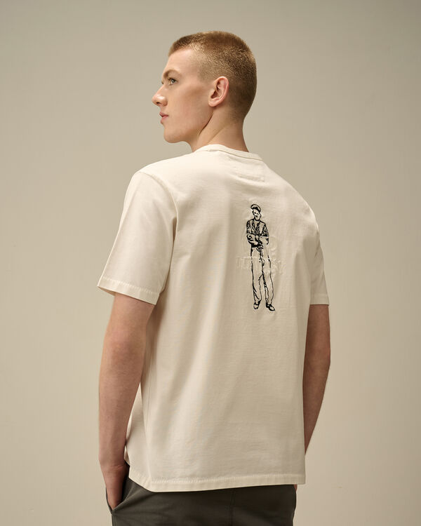 C.p. Company 30/2 Mercerized Jersey Twisted British Sailor T-Shirt GAUZE WHITE