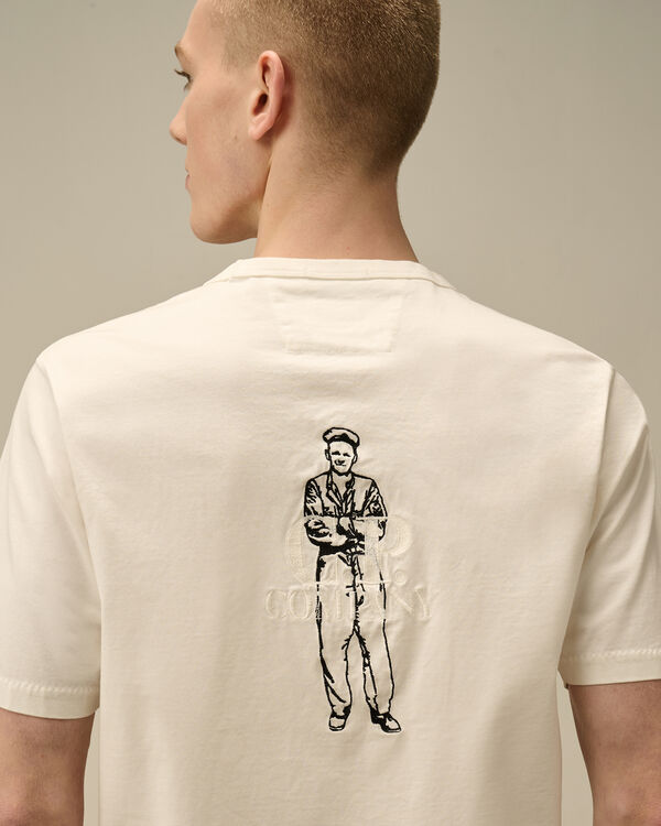 C.p. Company 30/2 Mercerized Jersey Twisted British Sailor T-Shirt GAUZE WHITE