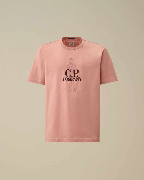 c.p. company 30/2 Mercerized Jersey Twisted British Sailor T-Shirt MISTY ROSE - PINK