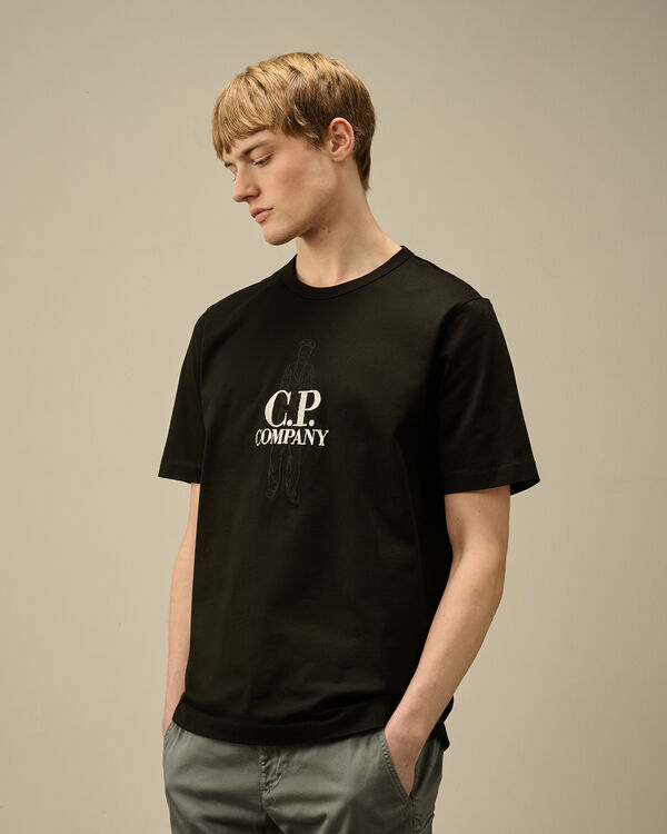 C.p. Company 30/2 Mercerized Jersey Twisted British Sailor T-Shirt BLACK