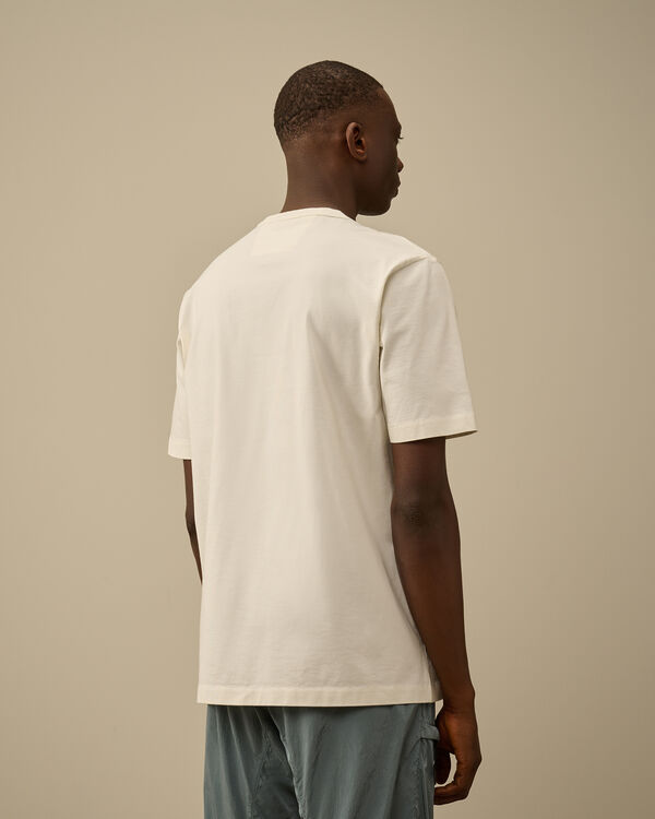 C.p. Company 30/2 Mercerized Jersey Twisted Embroidery T-Shirt GAUZE WHITE