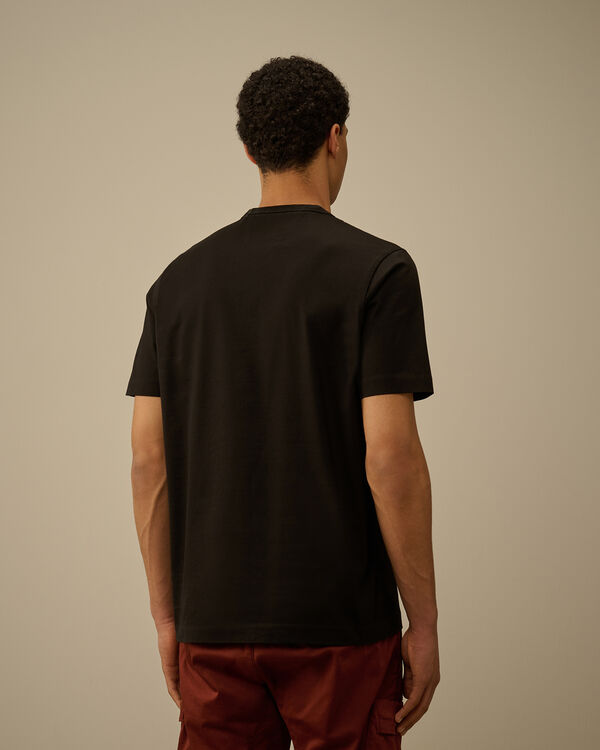 C.p. Company 30/2 Mercerized Jersey Twisted Embroidery T-Shirt BLACK