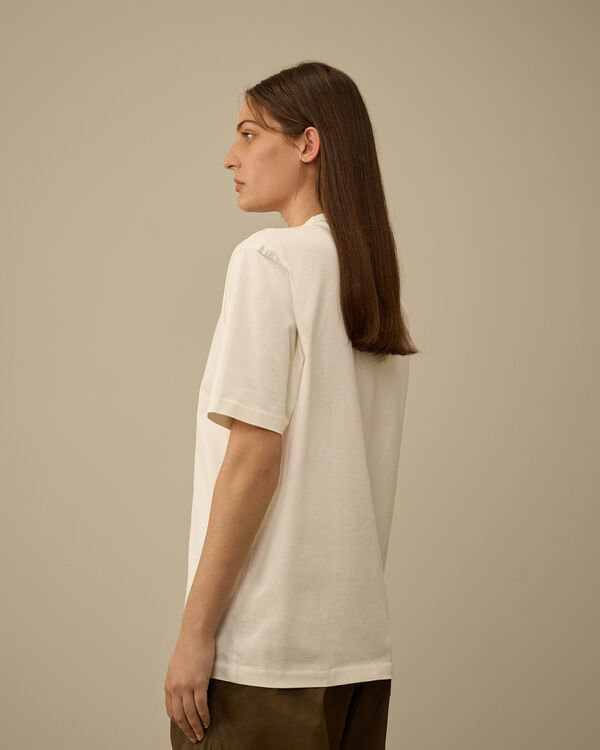 C.p. Company 30/2 Mercerized Jersey Twisted Typographic Logo T-Shirt GAUZE WHITE