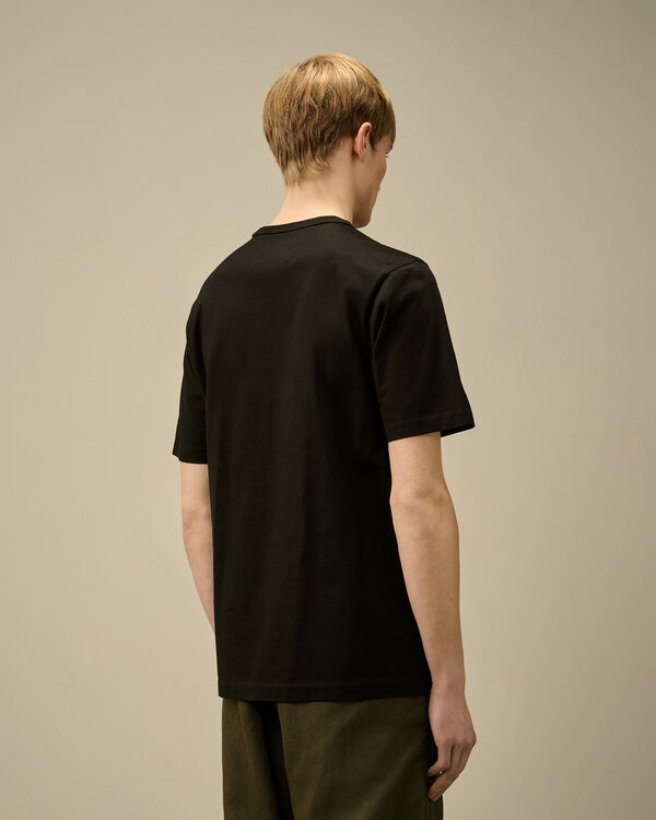 C.p. Company 30/2 Mercerized Jersey Twisted Typographic Logo T-Shirt BLACK