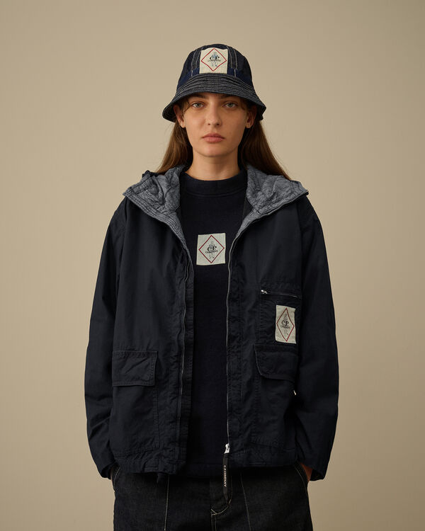 C.p. Company 50 Fili Indigo Goggle Jacket INSIGNIA BLUE