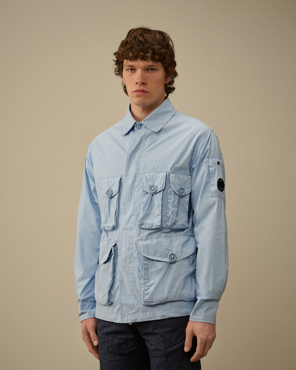 C.p. Company 50 Fili Stretch Multi-Pocket Overshirt CERULEAN - LIGHT-BLUE