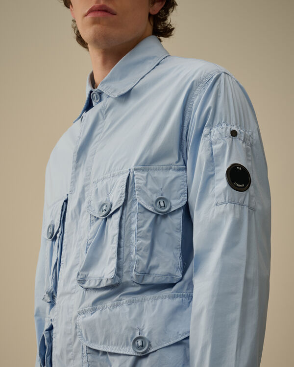 C.p. Company 50 Fili Stretch Multi-Pocket Overshirt CERULEAN - LIGHT-BLUE