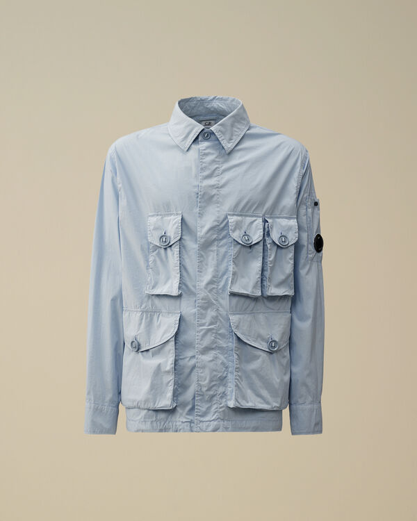c.p. company 50 Fili Stretch Multi-Pocket Overshirt CERULEAN - LIGHT-BLUE