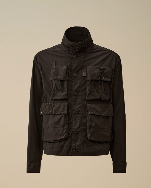 c.p. company 50 Fili Stretch Short Multi-Pocket Jacket BLACK