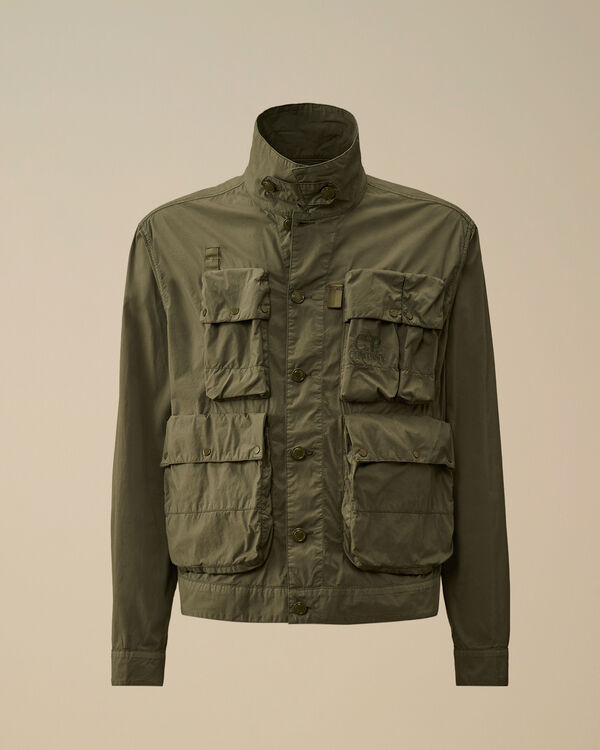 c.p. company 50 Fili Stretch Short Multi-Pocket Jacket THYME - GREEN