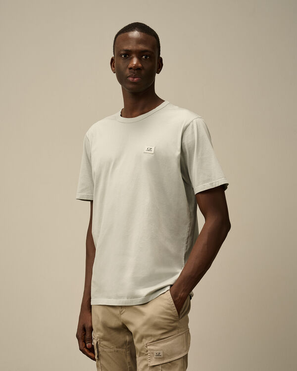 C.p. Company 70/2 Mercerized Jersey Logo Patch T-Shirt BLUE FOX - GREY