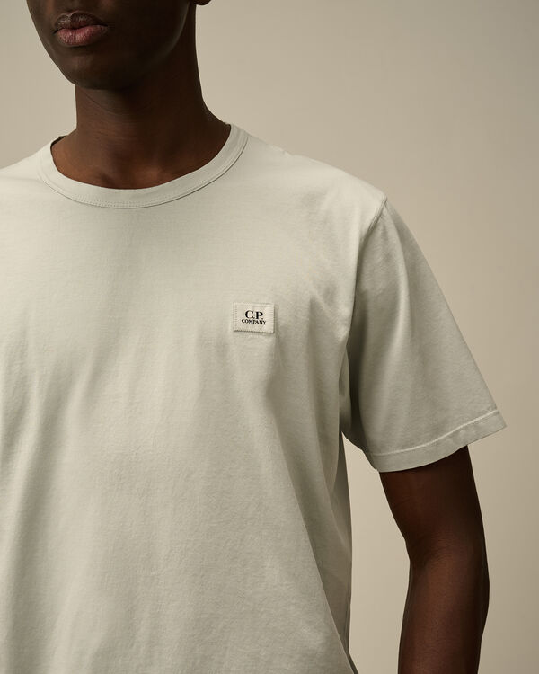 C.p. Company 70/2 Mercerized Jersey Logo Patch T-Shirt BLUE FOX - GREY