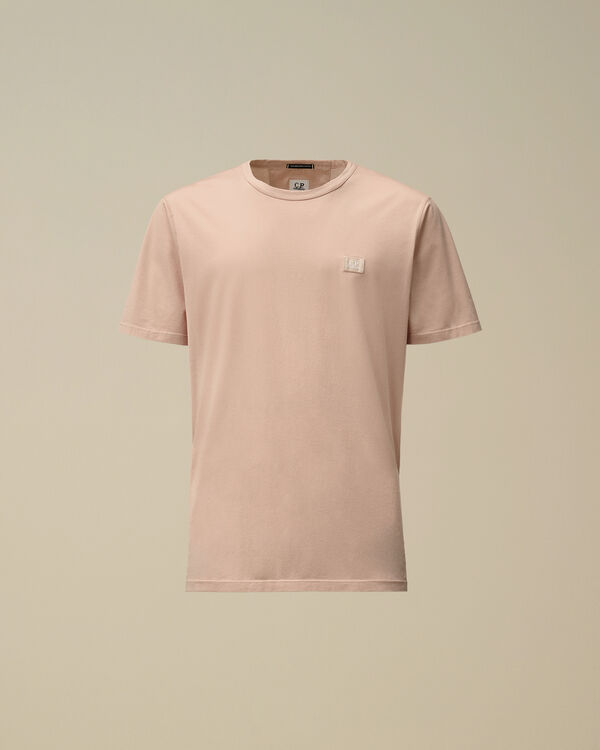 c.p. company 70/2 Mercerized Jersey Logo Patch T-Shirt MISTY ROSE - PINK