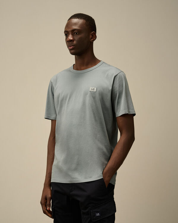 C.p. Company 70/2 Mercerized Jersey Logo Patch T-Shirt STORMY WEATHER - BLUE