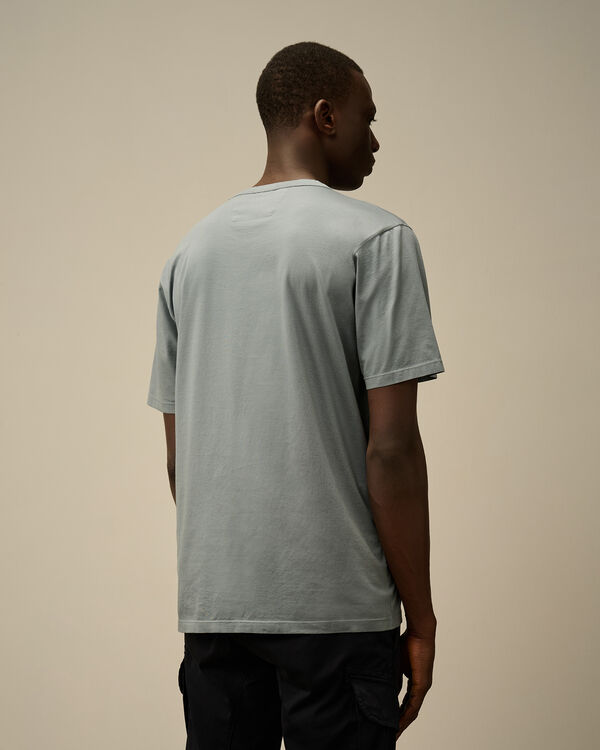 C.p. Company 70/2 Mercerized Jersey Logo Patch T-Shirt STORMY WEATHER - BLUE