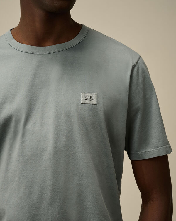 C.p. Company 70/2 Mercerized Jersey Logo Patch T-Shirt STORMY WEATHER - BLUE