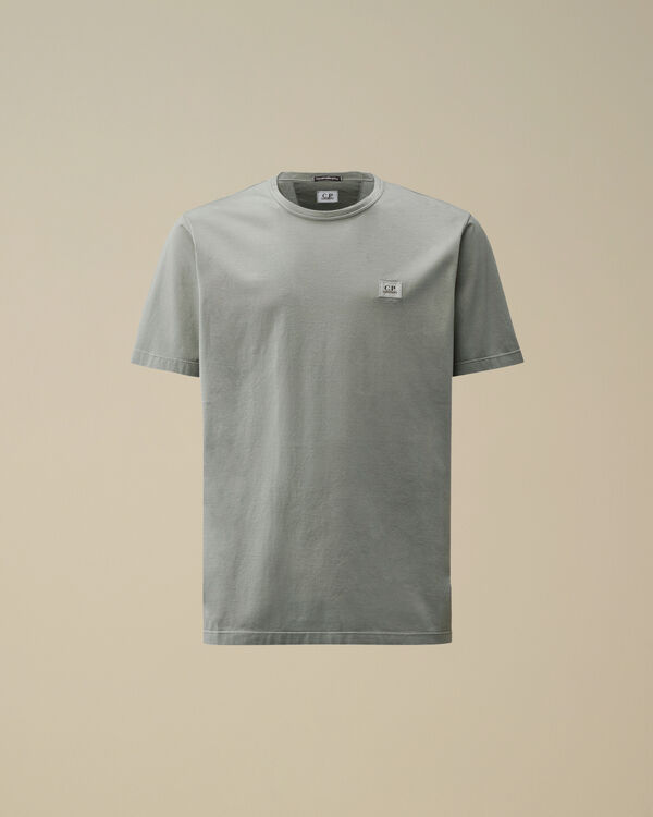 c.p. company 70/2 Mercerized Jersey Logo Patch T-Shirt STORMY WEATHER - BLUE