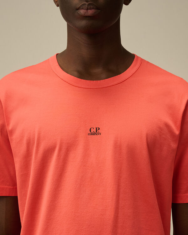 C.p. Company 70/2 Mercerized Jersey Printed Logo T-Shirt POINCIANA - ORANGE