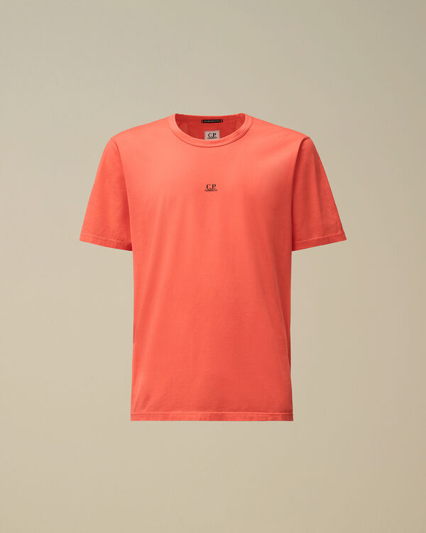 c.p. company 70/2 Mercerized Jersey Printed Logo T-Shirt POINCIANA - ORANGE