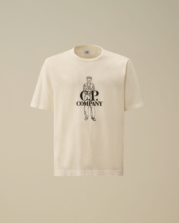 c.p. company 1020 Jersey Logo T-Shirt GAUZE WHITE