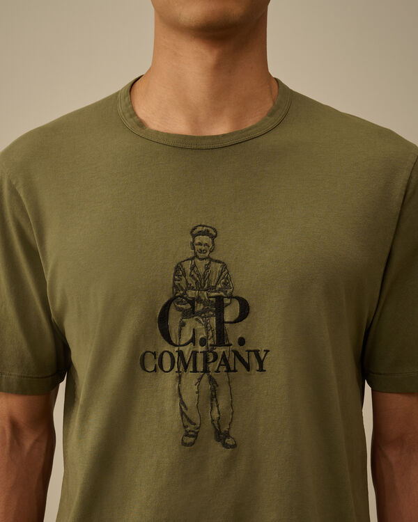 C.p. Company 1020 Jersey Logo T-Shirt THYME - GREEN