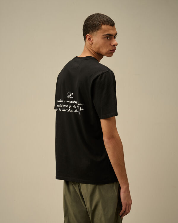C.p. Company 24/1 Jersey Back Letter T-Shirt BLACK