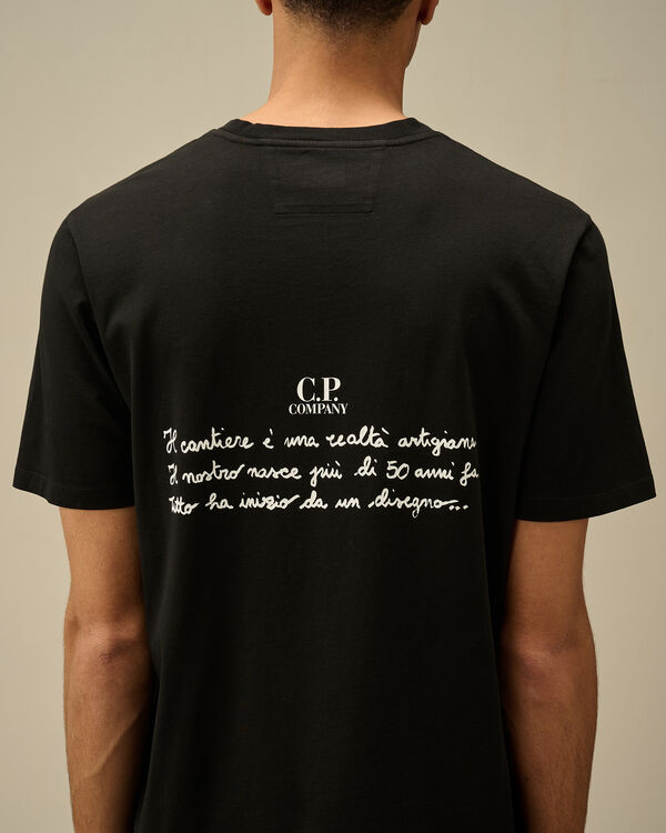 C.p. Company 24/1 Jersey Back Letter T-Shirt BLACK