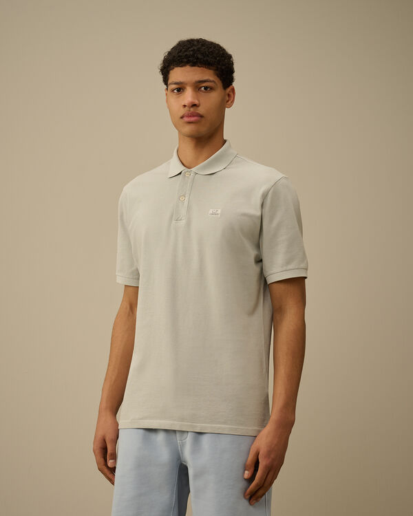 C.p. Company 24/1 Piquet Logo Polo BLUE FOX - GREY