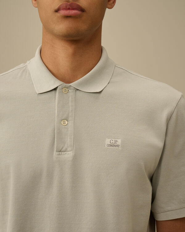C.p. Company 24/1 Piquet Logo Polo BLUE FOX - GREY