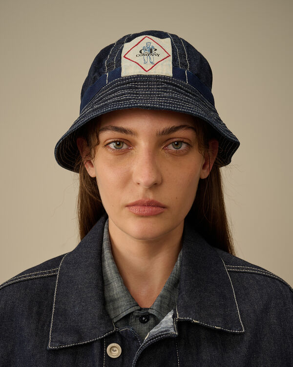 C.p. Company 3/1 Denim Bucket Hat DENIM - BLUE