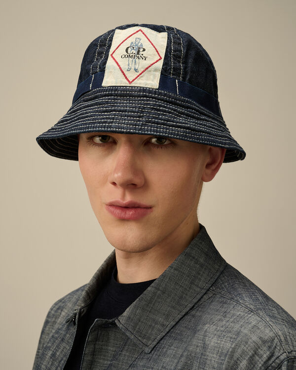 C.p. Company 3/1 Denim Bucket Hat DENIM - BLUE