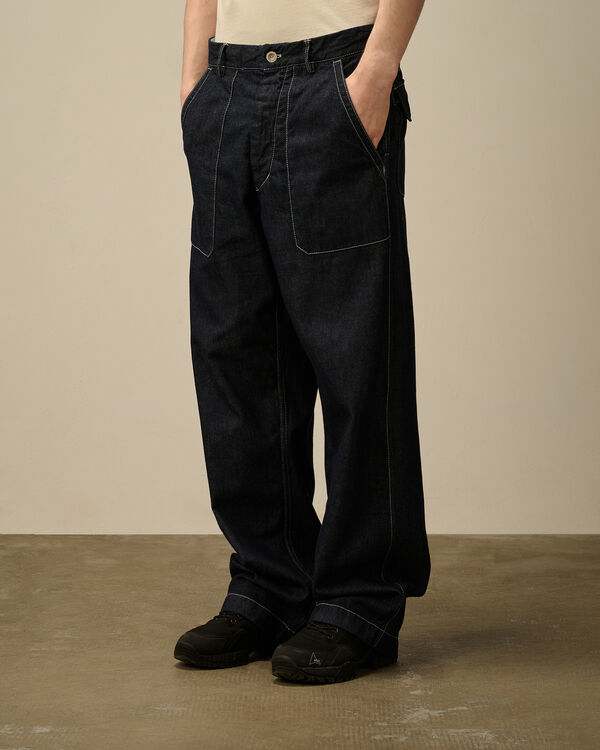 C.p. Company 3/1 Denim Loose Pants DENIM - BLUE