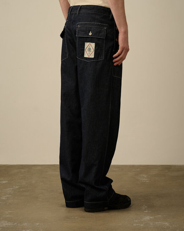 C.p. Company 3/1 Denim Loose Pants DENIM - BLUE