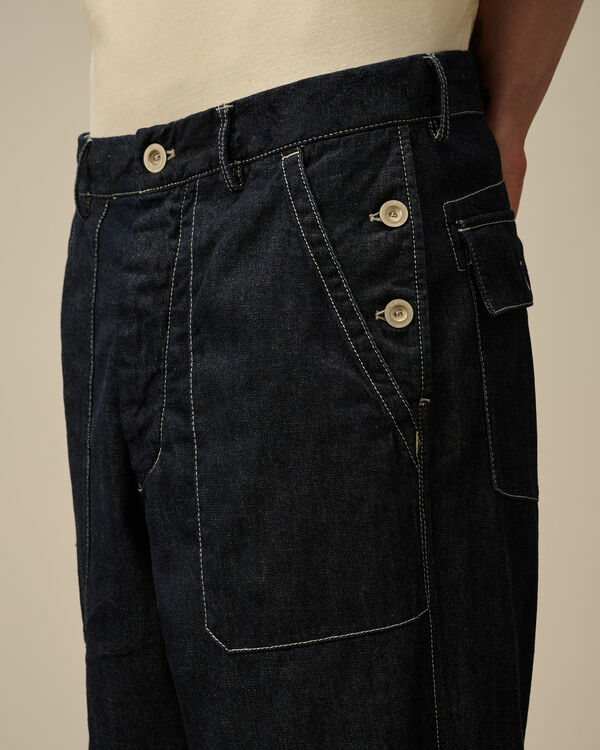 C.p. Company 3/1 Denim Loose Pants DENIM - BLUE