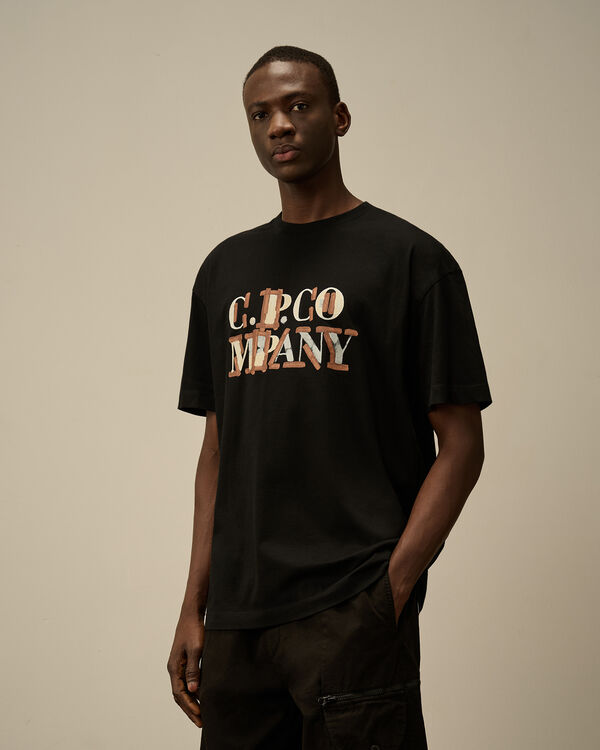 C.p. Company 30/1 Jersey Blurred Logo T-Shirt BLACK