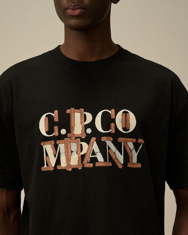C.p. Company 30/1 Jersey Blurred Logo T-Shirt BLACK