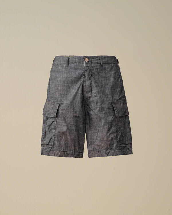 c.p. company Chambray Cargo Shorts DENIM - BLUE