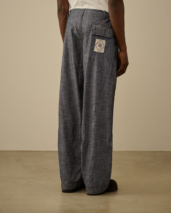 C.p. Company Chambray Loose Cargo Pants DENIM - BLUE