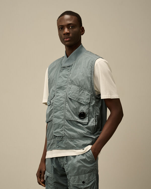 C.p. Company Chrome-R Lens Vest STORMY WEATHER - BLUE