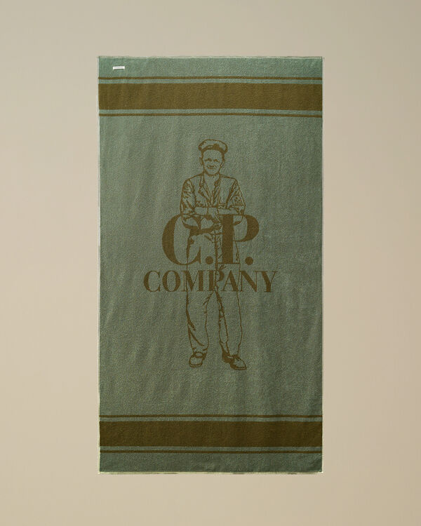 C.p. Company Cotton Beach Towel AGAVE GREEN