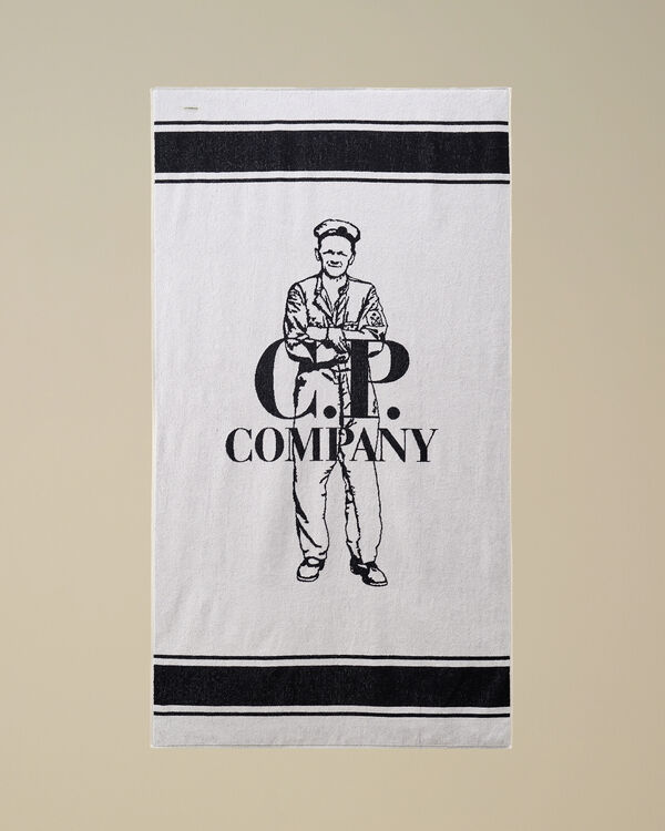 C.p. Company Cotton Beach Towel GAUZE WHITE