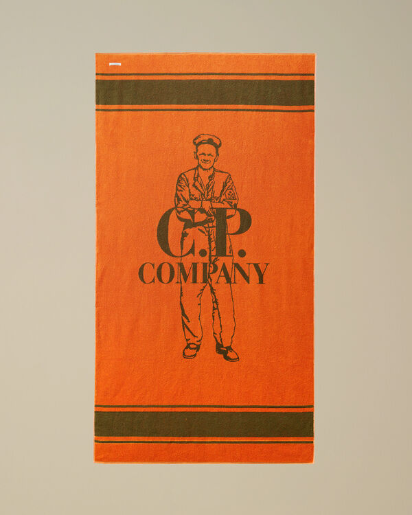 C.p. Company Cotton Beach Towel GOLD FLAME - ORANGE
