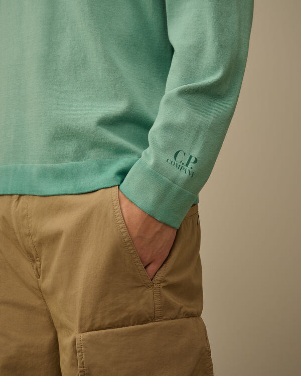C.p. Company Cotton Crepe Crewneck Knit BAYOU - GREEN