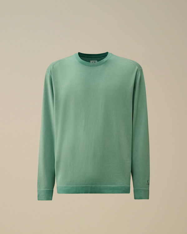 c.p. company Cotton Crepe Crewneck Knit BAYOU - GREEN