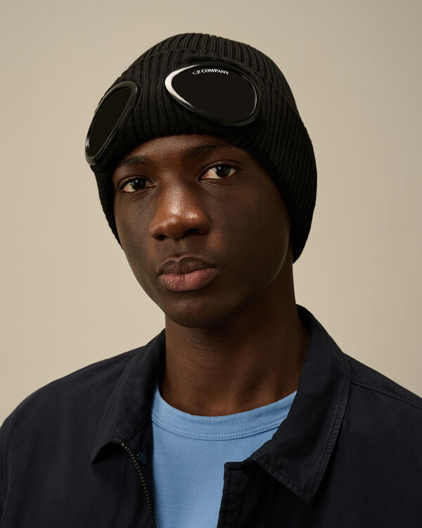 C.p. Company Cotton Goggle Beanie BLACK