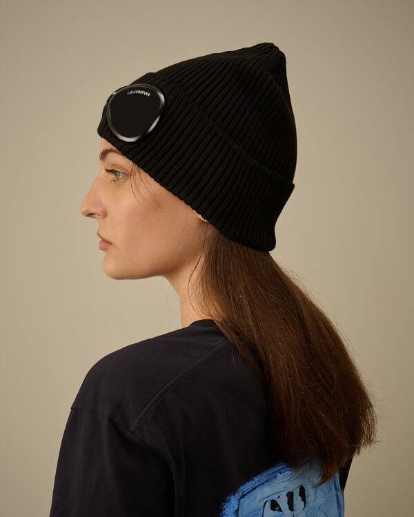 C.p. Company Cotton Goggle Beanie BLACK