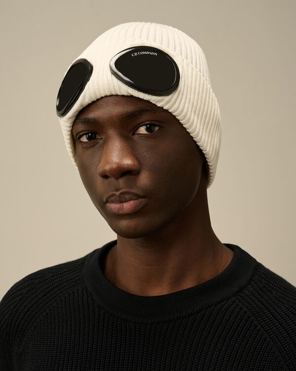 C.p. Company Cotton Goggle Beanie GAUZE WHITE