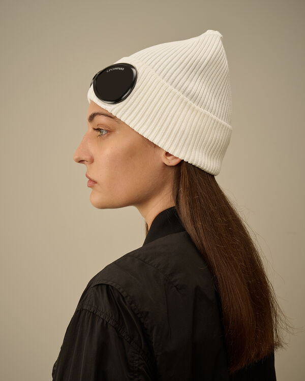 C.p. Company Cotton Goggle Beanie GAUZE WHITE