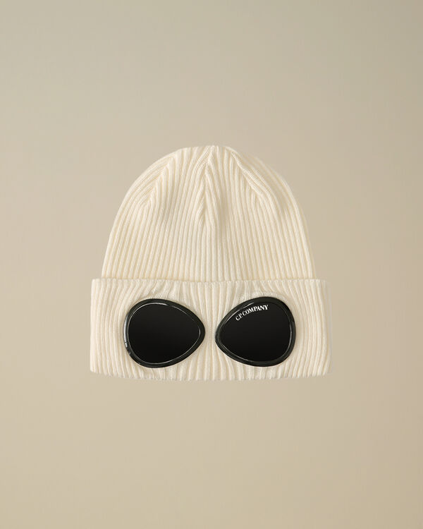c.p. company Cotton Goggle Beanie GAUZE WHITE